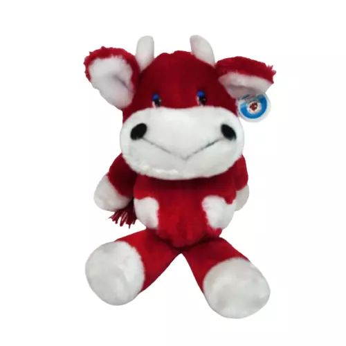 VINTAGE RUSS BERRIE 6 WEDGES THE LAUGHING COW RED STUFFED ANIMAL