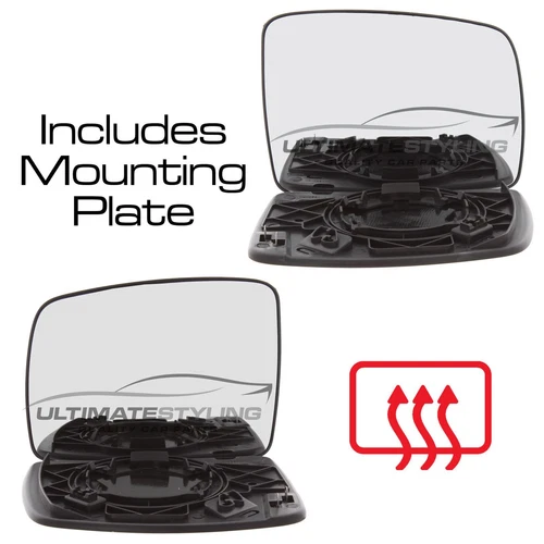 Wing Mirror Glass Range Rover Mk3 L322 2002-2009 Heated Convex Pair Left & Right