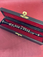 Miniature Black Clarinet Replica in Red Velvet Box Collectible Instruments VNT