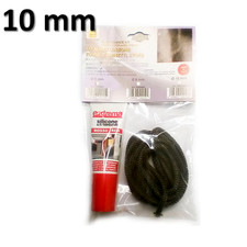 Kit guarnizione vetro stufa pellet camino sportello 10 mm. 2,5 mt + silicone HT