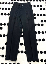 Vintage Pleated Tapered Pants 25in High-Waisted Black Business Casual Trousers