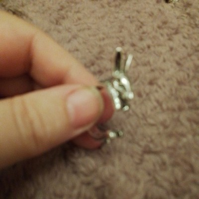 verstellbarer Ring Hase Hasen silberfarben Metallring süß lustig Geschenk 
