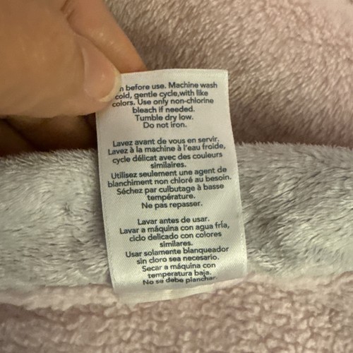 Carters Baby Girl Pink Blanket Puppy Dogs Gray Trim Fleece - Picture 4 of 4