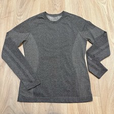 FIGS Salta Seamless Under Scrub Long Sleeve Black Gray Top Womens Medium EUC