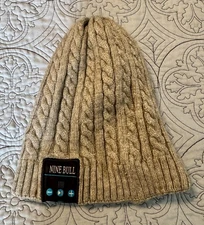 Nine Bull Bluetooth Speaker Beanie, Winter Hat, Knit, Toboggan Light Grey Unisex