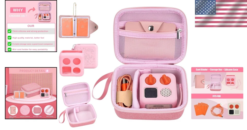 Funda rígida rosa y cubierta de silicona para mini reproductor Yoto - Protector de audio para niños pequeños Foto 2 de 4