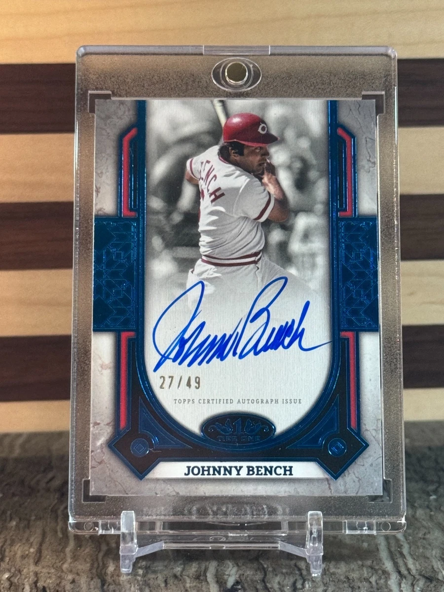 [12シリ]johnny bench auto mlb Topps Major Leagues (MLB) Johnny Bench Autographed Baseball Sports