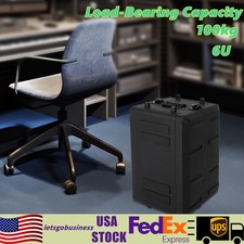 Large Capacity Rack Case 6U Dust-Proof W/ Microphone Storage Compartment Black