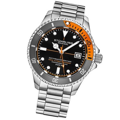 Stuhrling Depthmaster Heritage 883H Swiss Automatic 42mm Diver Watch