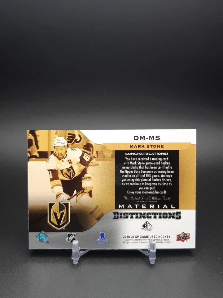 2020-21 Upper Deck SP Game Used Distinctions Materials Mark Stone #DM-MS - Image 2 of 2