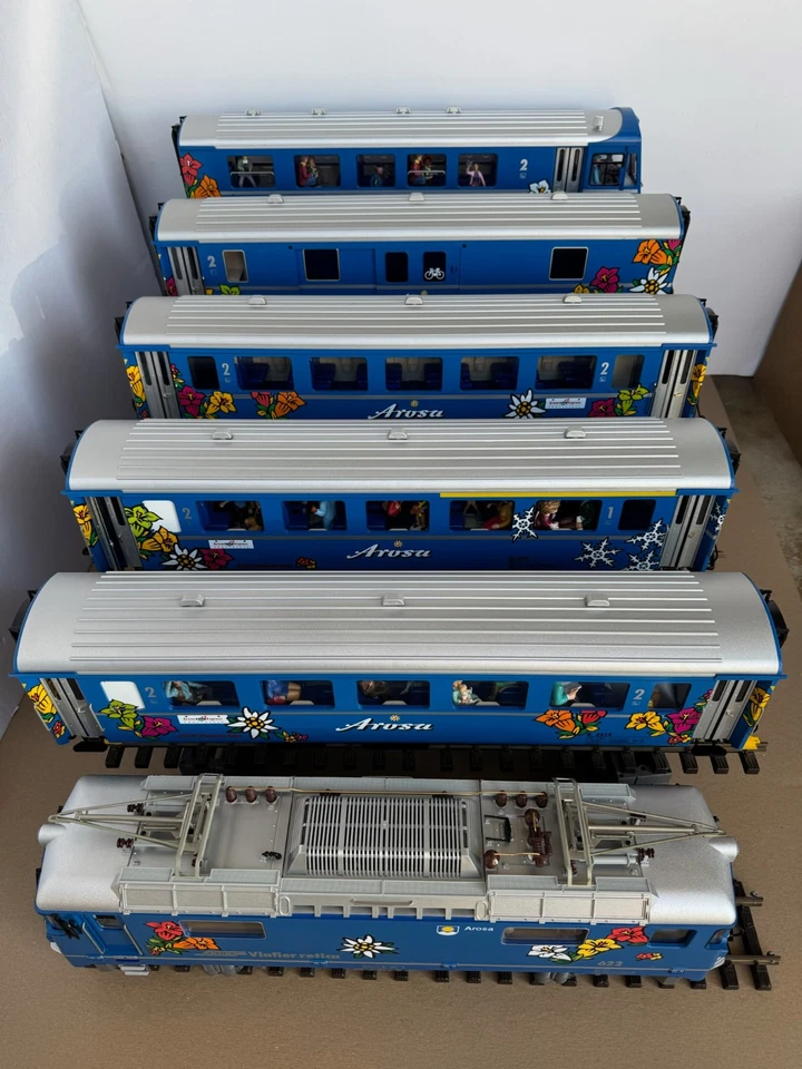 LGB 27432 30900 37670 37673 37674 37690 - RhB Arosa Electric Loco set w/ DCC LN - Image 2 of 4