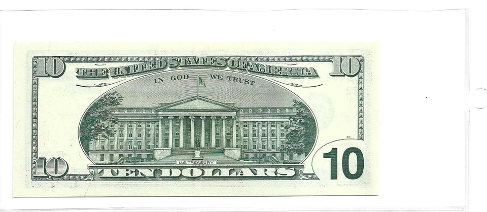 2001 United States Federal Reserve $10 Banknote - AU - CB 47947758 C - New York - Image 2 of 2