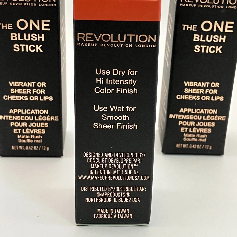 Makeup Revolution The One Fast Base Blush Stick Vibrant Or Sheer For Cheeks Lips - Image 4 of 4