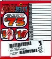 Fast games (Pork Belly) 126ct  -  break-open Pull Tab ticket game 5 games