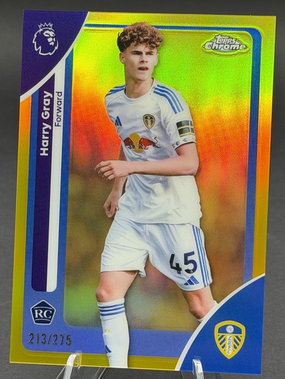 2025-26 Topps Chrome Harry Gray Leeds United Gold Lava 213/275 RC