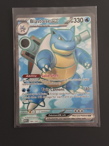 Pokemon Karte Blastoise ex 184/165 Holo Ultra Rare Scarlet & Violet 151 Near Mint