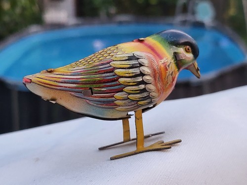 Blechspielzeug 30er Jahre Kohler - Germany mechanischer Aufzug SPRINGVOGEL guter Zustand.