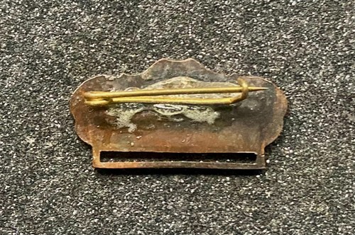 Antique 1909 BRUSH RUN CHURCH Centennial Brass Pinback/Frieze of Original Church - Picture 3 of 4