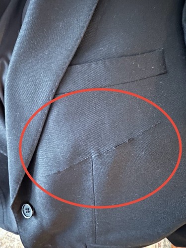 DEFECT BANANA REPUBLIC Signature Italian Hopsack Suit Jacket 38 S | Black 809131 - Picture 2 of 4