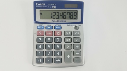 Canon LS-100TS Portable Tax & Business Calculator 10-Digit LCD Solar & Battery