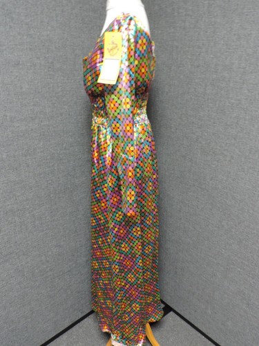 1960s Periphery Arthur Williams Psychedelic Maxi Dress UK 10 LN029 JJ 08 - Picture 4 of 5