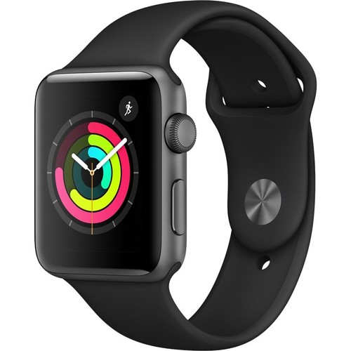 Apple Watch Series 3 38mm (GPS) Gris Aluminium avec Bracelet Sport Noir - Acceptable - Photo 3 sur 3