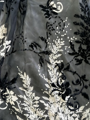 NUEVO CON ETIQUETAS Diseñador Renato Nucci Paris FR 38 US 8 Falda de Cóctel Negra Beige y Terciopelo - Imagen 7 de 12