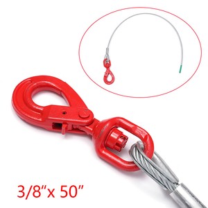 3/8 x 50 Steel Core Winch Cable Self Locking Swivel Hook Wire High Strength HQ 3/8 x 50 Steel Core Winch Cable Self Locking Swivel Hook Wire High Strength HQ