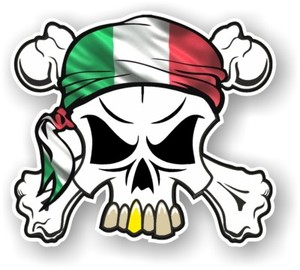 Skull With HEAD Bandana Italy Italian il Tricolore Flag vinyl car sticker decal
