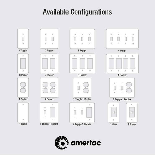 AMERELLE Elly 3 Gang Rocker Composite Wall Plate - White - 4052RRRW - Picture 4 of 4