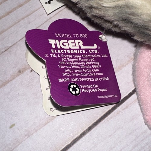 Orejas rosadas grises y blancas vintage Tiger Furby modelo 70-800 - NO FUNCIONAN - Imagen 4 de 12