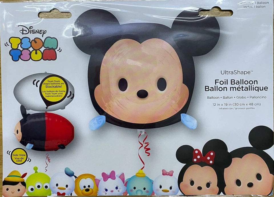 Globos ultra de aluminio Disney TSUM TSUM Mickey Minnie Mouse Winnie the Pooh Marie Foto 4 de 4