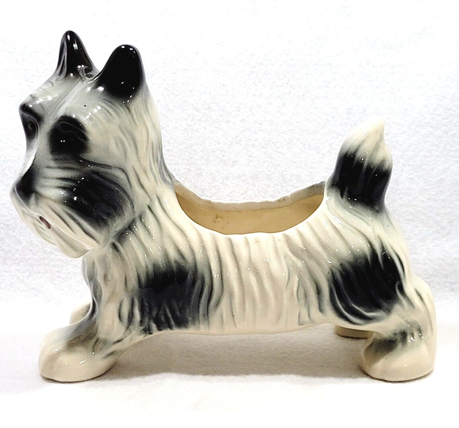 Scottie Terrier Schnauzer Westie Dog Mid Century Art Pottery Planter Japan