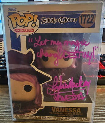 SIGNED AUTOGRAPH QUOTE LYDIA MACKAY FUNKO POP! BLACK CLOVER VANESSA 1722 W/ COA