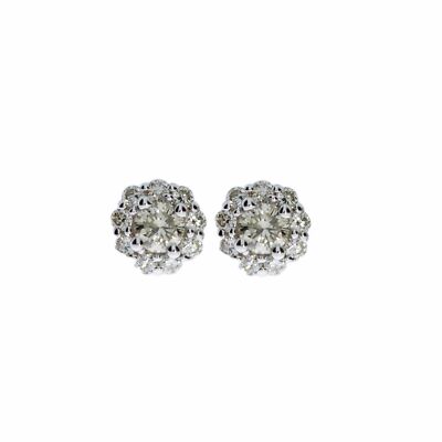 14Kt Gold Ct Lab Grown Halo Diamond Earrings