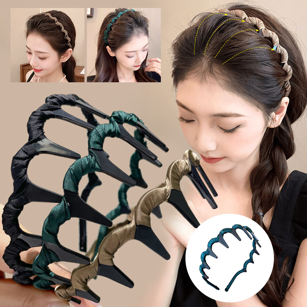 Women Girls Non-Slip Hairband Headband Wave Style Teeth Comb Hair