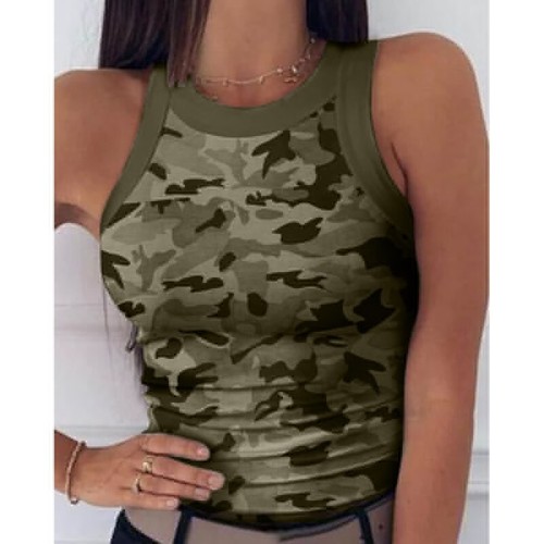 Women Sexy Summer Camouflage Tops T-shirts Camisole Vest Tank Tube Slim Jogging - Picture 8 of 17