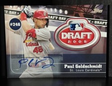 2020 Topps SERIES 2 Draft Day Medallion Auto Paul Goldschmidt 08/10 Cardinals