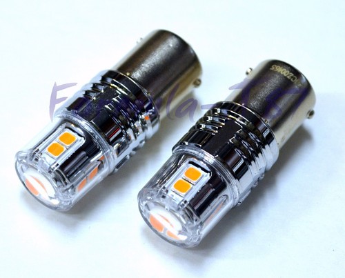 LED 15W 1156 Orange Amber Two Bulbs Light Rear Turn Signal Replacement Stock JDM - Picture 4 of 18