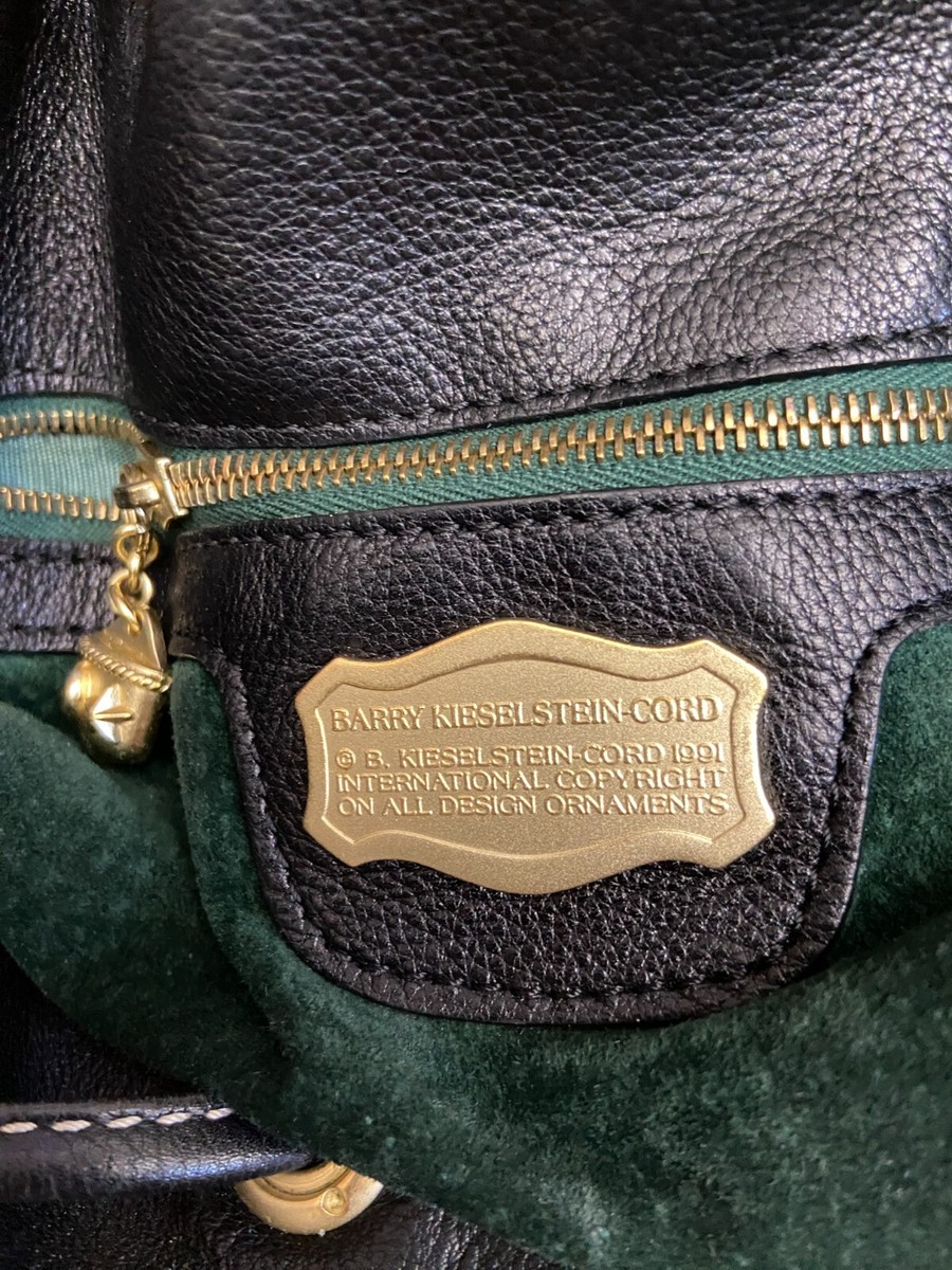 RARE Barry Kieselstein-Cord Vintage Black Leather Frog Drawstring