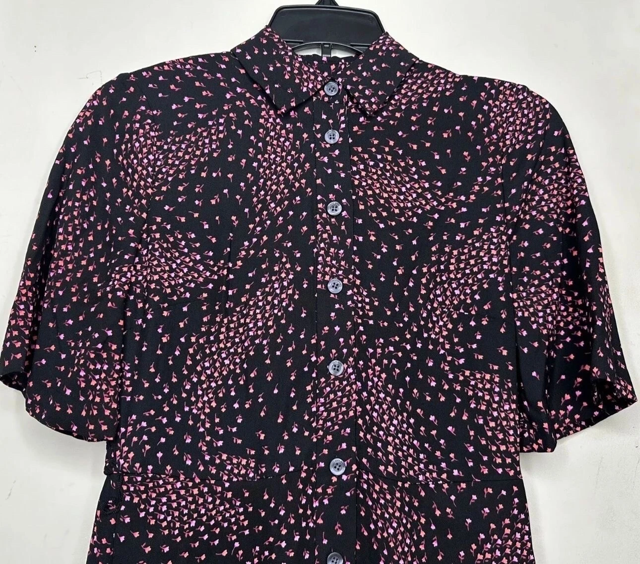 Camicia donna Kate Spade multicolore 4 prato cintura schiena fumè nuova con etichette $368