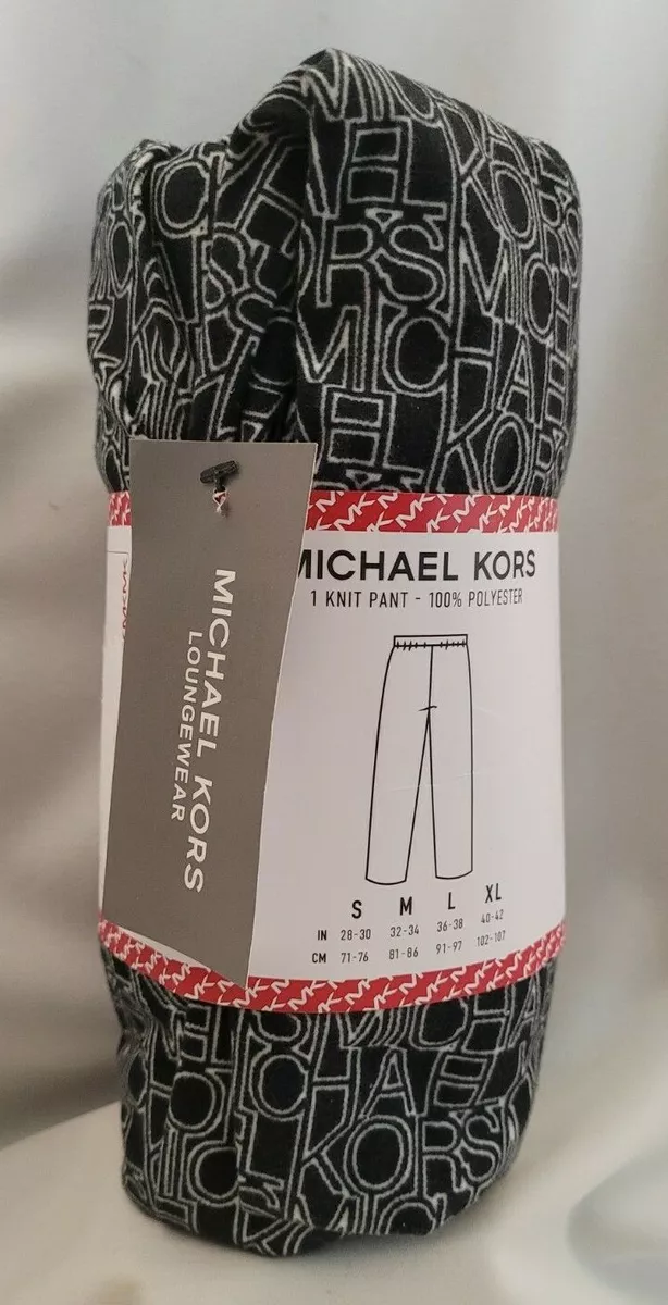 Michael Kors Loungewear Black Knit Pant S Repeating Logo Malachite SHIPS FREE