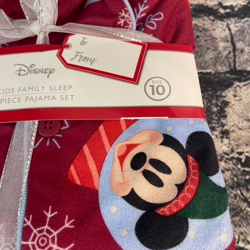 Disney Kids 10 Mickey Mouse & Friends Matching Family Pajamas Cozy Winter 2pc - Picture 3 of 12