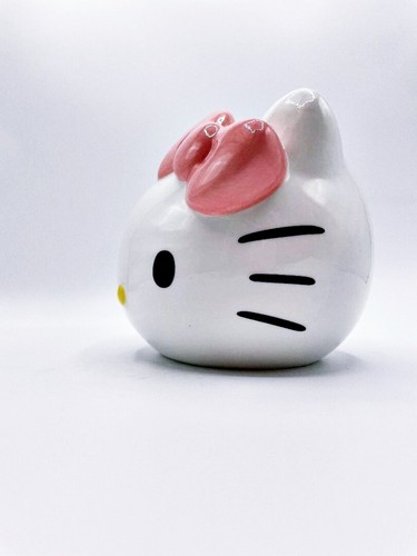 Hello Kitty Keramik handbemalt Übertopf Topf Blue Sky Sanrio Co rote Schleife NEU - Bild 2 von 6