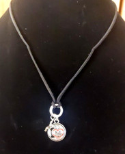 Chain Cheer Sports Cheerleader Girl Necklace 10  Blk rolled velvet material Chai