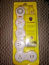  National Standard Power strip with 4 AC Outlets 2 USB Ports surge protector