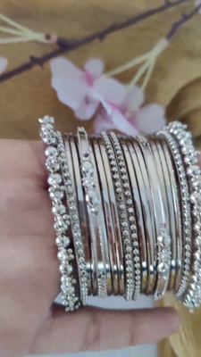 GHUNGROO KADA Oxidized Jewelry German Silver Indian Bangle chuda