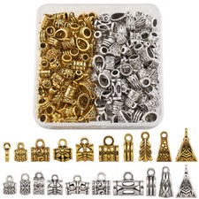 1 Box /200Pcs Tibetan Style Alloy Hanger Links Bail Beads Mixed Jewelry Findings
