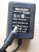 Genuine Sharp 6VDC 300mA Power Supply AC Adaptor Model: EA-63A