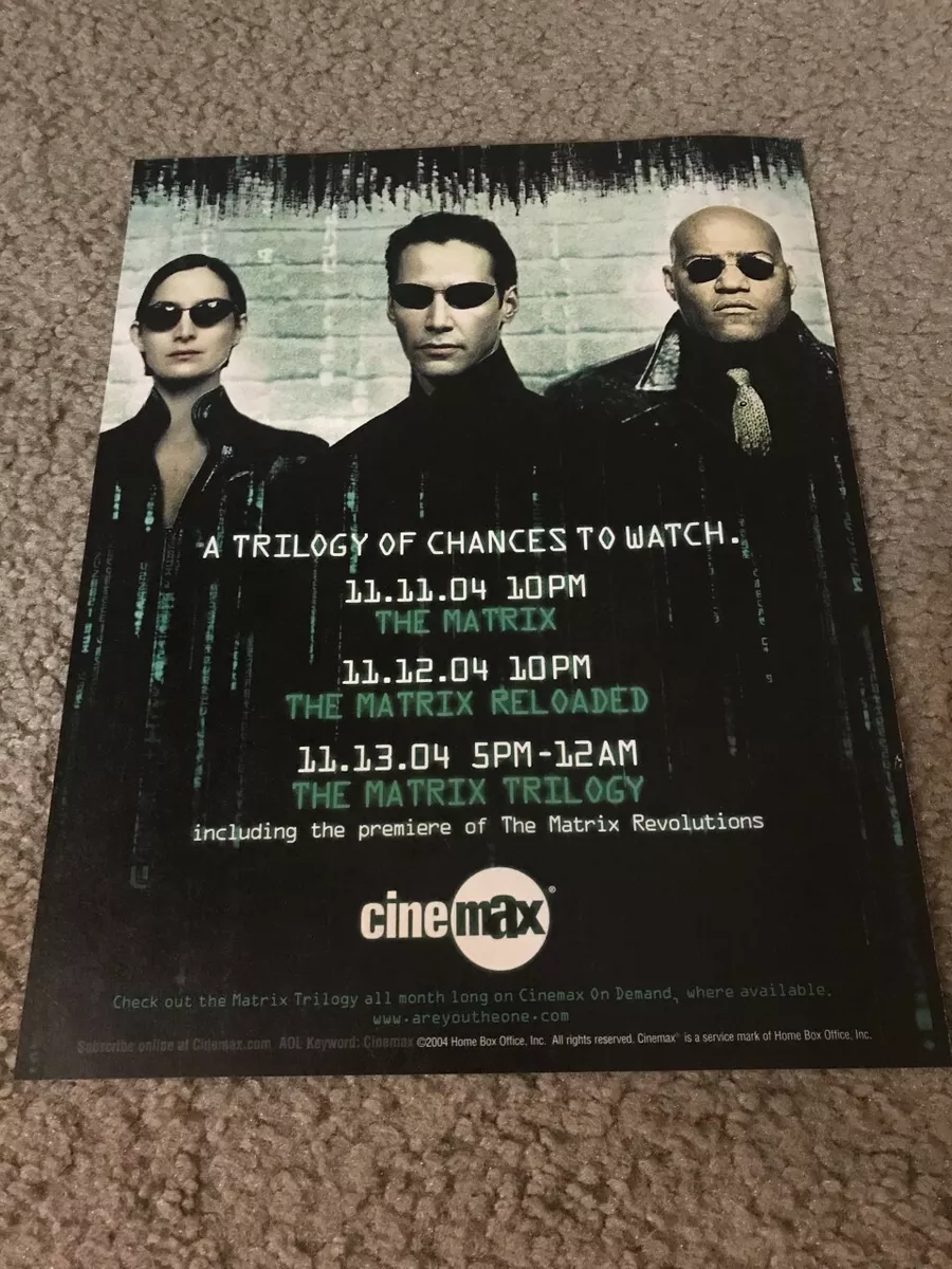 2004 THE MATRIX MATRIX RELOADED MATRIX TRILOGY CINEMAX Movie Game Promo Game
